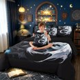 thumbnail image 3 of meiyoeat Yin Yang Dragon Full Size Bedding Sets for Boys, Frost Magic Animal Full Size Bed in a Bag, Black White, Black Reversible, 7-Piece, 3 of 5