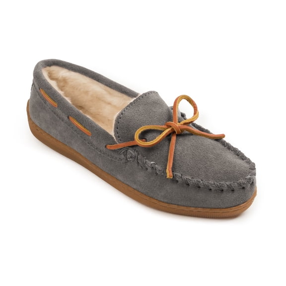 Minnetonka Women's Pile Lined Hardsole Moccasin Slippers