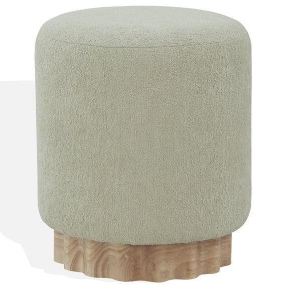 Safavieh Nikolas Wood Ottoman in Taupe / Natural