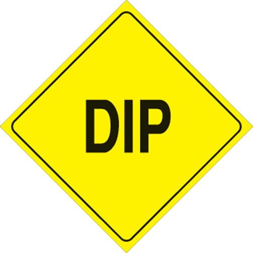 Voss 424 DIP YR 12x12in. Trail Sign - Dip (Yellow/Black)