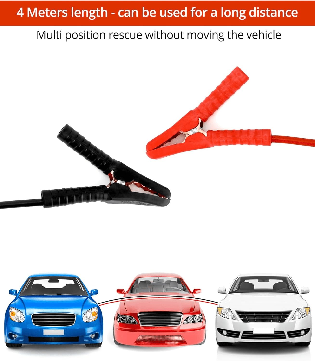 4M Heavy Duty Jump Leads, 2000AMP Car Van Battery Booster Cables, Professional Jumper Cables for Gasoline & Diesel Vehicles