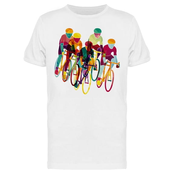 Colorful Cycling Race Design T-Shirt Men -Image by Shutterstock, Male 3X-Large