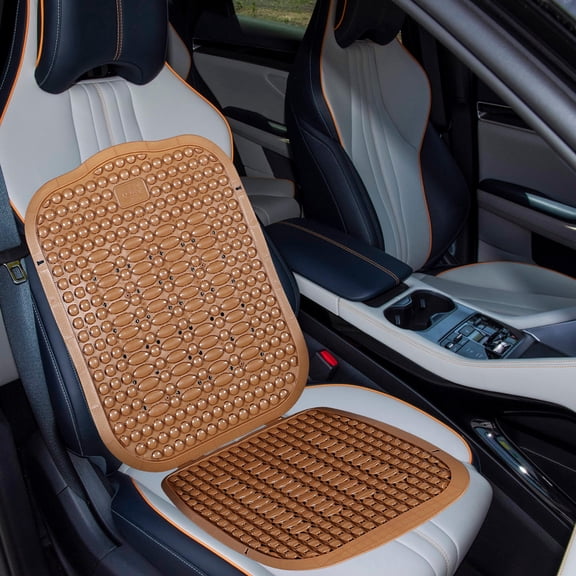 TITINICE Summer Seat Cushion for Car Brown Beaded Cooling Mat Protects and Cools Vehicle Seat