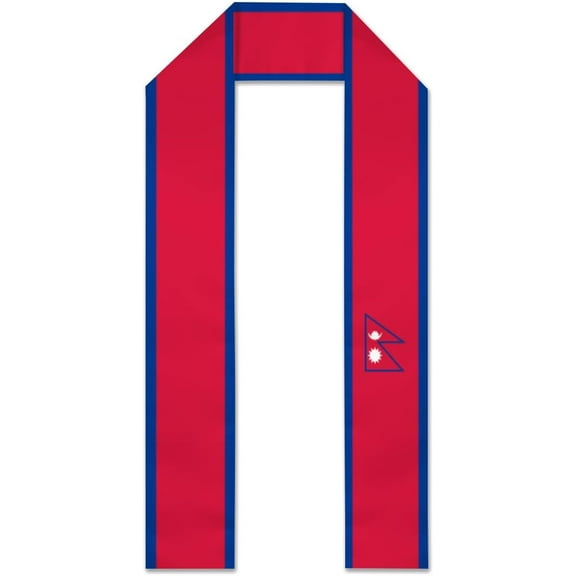 Nepal Flag Graduation Stole Graduate Shawl Sash Scraf Gift For Abroad Student International Study (Square)