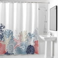 thumbnail image 2 of Summer Marine Life Shower Curtain, Ocean Coral Coastal Starfish Blue Conch Waterproof Shower Curtain Set with 12 Hooks Lightweight Bath Curtains Fabric Bathroom Decor 48x72 Inches, 2 of 9