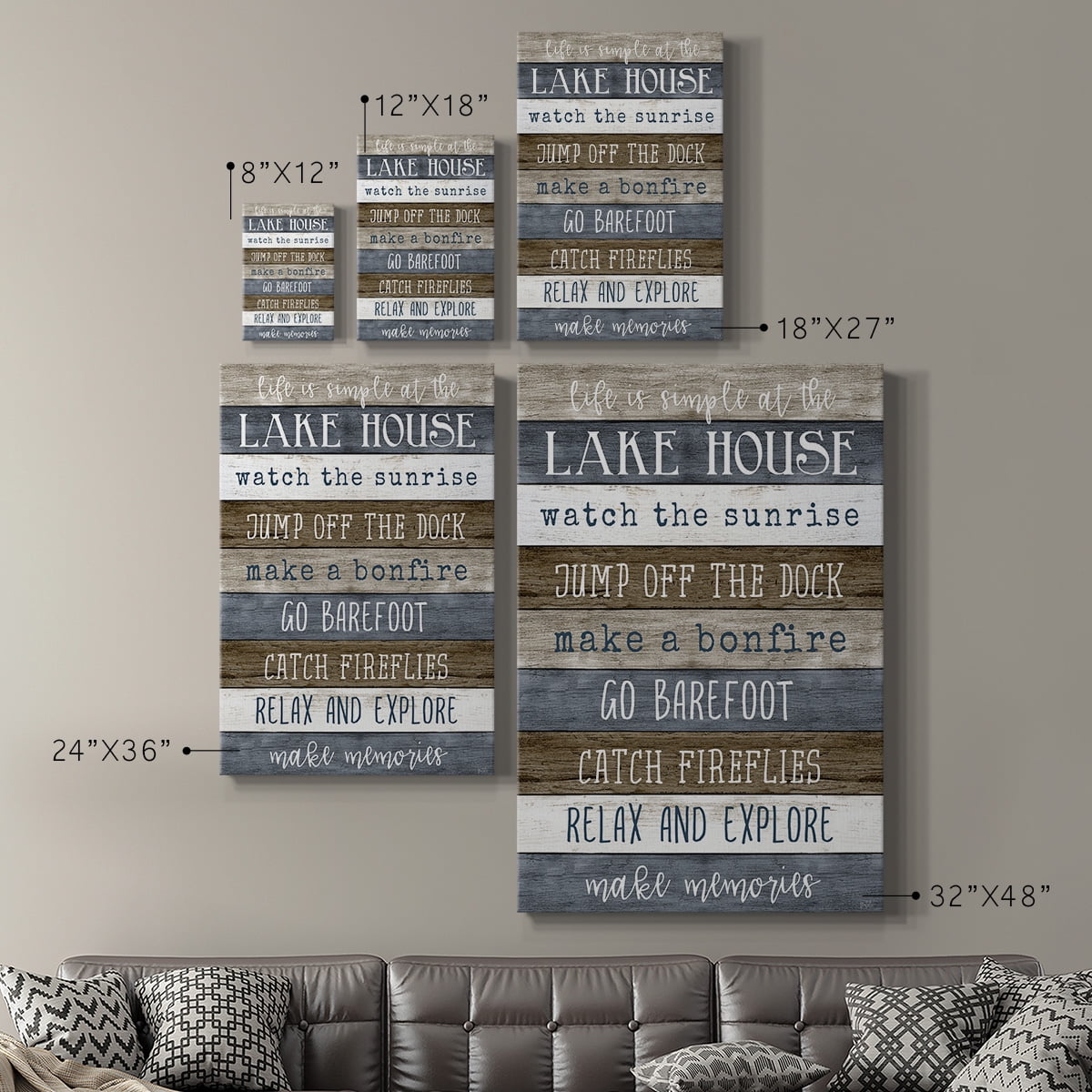 Simple Lake Rules Premium Gallery Wrapped Canvas - Ready to Hang