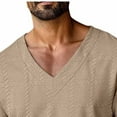 thumbnail image 4 of Xuniizn Mens Long Sleeve Shirts Solid V Neck Pullover Casual Loose Basic Sweatshirts Plus Size Soft Cozy Lightweight Sweater Tops, S-3XL, 4 of 6