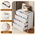 thumbnail image 4 of GALAXHERO 4 Drawer Dresser for Bedroom, Wood Chest of Drawers, Organizer Unit with Metal Handle for Living Room, Closet, Hallway, White, 4 of 10