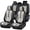 Black and Gray, variant on Car Seat Cover for Toyota Matrix Base 2003-2014, Gray Car Seat Covers, PU Leather, 5 Seats Full Set, with Lumbar Support, Anti-Slip, Suitable for All Seasons