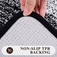 thumbnail image 4 of Bathroom Rugs, Yamaziot Bath Mat Set of 3, Absorbent Microfiber Bath Rug, Non-Slip Shaggy Ultra Soft Bathroom Mat with U Shaped Contour Toilet Mat for Tub Front, Shower Floor, Black, 4 of 8