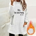 thumbnail image 2 of Htigea Womens Winter Soft Sherpa Fleece Lined Pullover Crewneck Solid Color Sweatshirt White M, 2 of 5