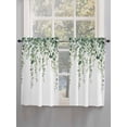 thumbnail image 3 of Green Eucalyptus Leaves Kitchen Curtains 54 Inches length, Spring Pastoral Rustic Botanical Window Treatment Curtain Drapes, Thermal Insulated Drapes for Basement Hotel RV, 42"x54", 2 Panels, 3 of 7