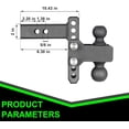 thumbnail image 4 of Adjustable Trailer Hitch, 5 Inch Drop Hitch Ball Mount Fits 2-Inch Receiver, Tow Hitch with Dual Solid Ball 2" and 2-5/16", Black (5" Drop), 4 of 5