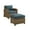 Brown, variant on Crosley Furniture Bradenton 2PC Wicker / Rattan Armchair & Ottoman in Navy/Brown