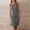 *Dark Gray, variant on ClodeEU Women's Round Neck Half Button Sleeveless Mini Dress with Pocket,Solid Casual Summer Dress Black,Women's Plus L