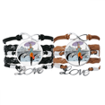 thumbnail image 1 of Lady River Bridge France Mark Bracelet Hand Strap Leather Rope Wristband Double Set, 1 of 3