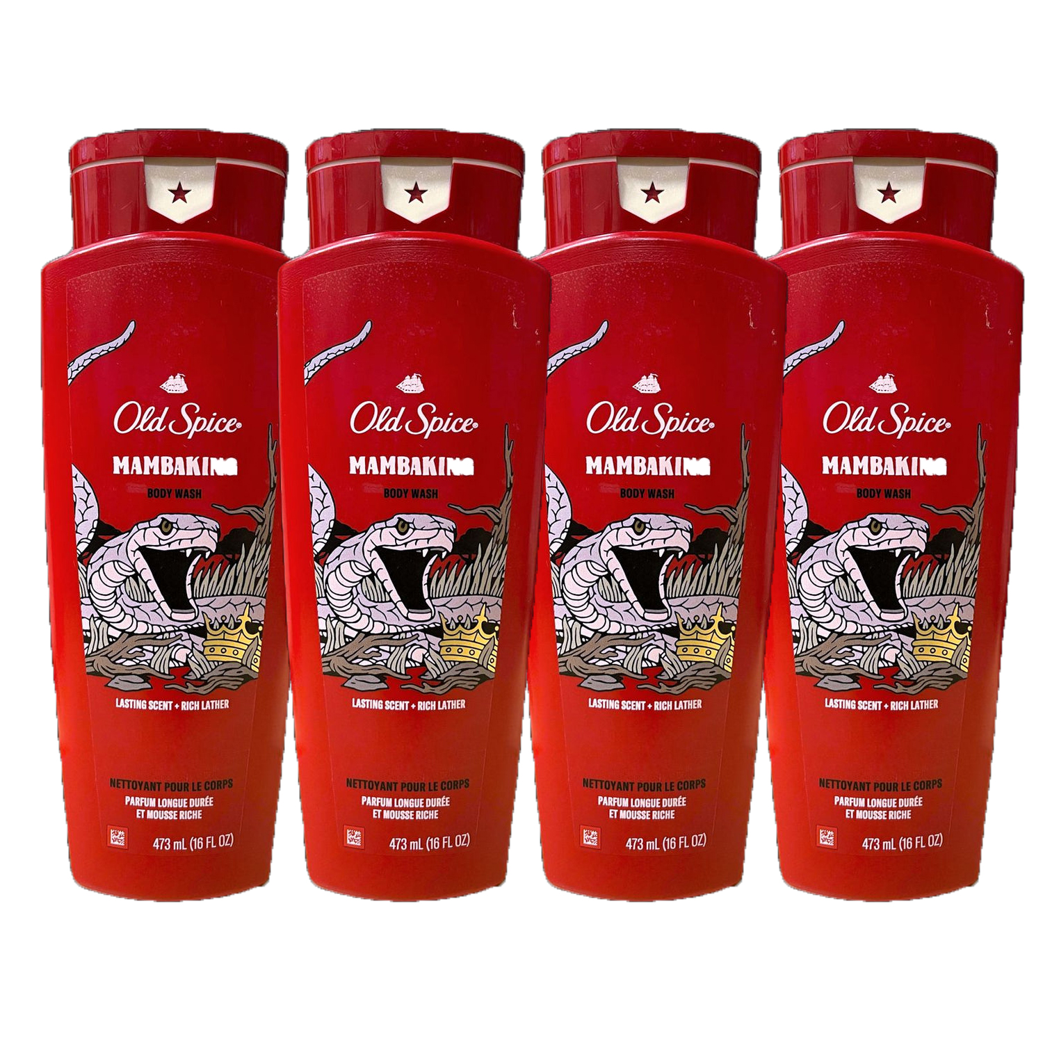 Old Spice Men's Body Wash MambaKing, 16 fl oz Pack of 4
