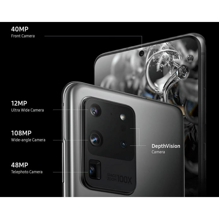 Samsung S20 Ultra 5G Factory Unlocked SM-G988U1 Grey 12GB Ram 128GB Storage  (ATT, Verizon, Sprint and Tmobile) - US Warranty