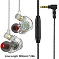 thumbnail image 2 of Hwkond Wired Headphones Earbuds, Transparent Outer Without Delay LED In Ear Gaming Sports Music Wired Microphone Clear Call Earphones, 2 of 8