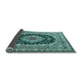 thumbnail image 2 of Ahgly Company Indoor Square Medallion Light Blue Traditional Area Rugs, 7' Square, 2 of 4