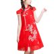 thumbnail image 2 of Vestido Cheongsam para niñas Vestido Qipao cómodo de Gasa Suave de Estilo Chino para niñas para el Verano Rojo 140 cm/55,1 Pulgadas, 2 of 8