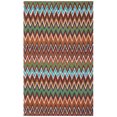 thumbnail image 2 of SAFAVIEH Cedar Brook Carthach Chevron Cotton Area Rug, Teal/Red, 4' x 6', 2 of 8
