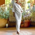 thumbnail image 6 of Dvprdro Womens Summer Party Maxi Dress Off Shoulder 3/4 Sleeve Bodycon Solid Ruched, 6 of 8