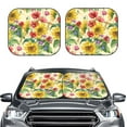 thumbnail image 2 of Daiia Sunflower Cornflower Poppy 2PCS Car Windshield Sun Shade, Foldable Sun Shield for Car Front Window, Auto Sun Blocker Visor Protector Universal for Truck SUV Pickup-Small, 2 of 7