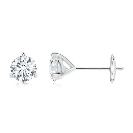 ANGARA Natural 1 ct Diamond Martini Stud Earrings in 14K White Gold for Women (Size-5.1mm| Color-G| Clarity-VS2) | April Birthstone, Anniversary, Jewelry Gift for Women | Natural Diamond Earrings