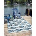 thumbnail image 2 of Unique Loom Outdoor Coastal Collection Area Rug - Pesci (7' 1" x 10' Rectangle Navy Blue/Ivory), 2 of 9