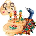 thumbnail image 1 of Boîte à Outils Montessori avec Perceuse pour Enfants de 3 à 12 Ans (Marron avec Perceuse Électrique), 1 of 1