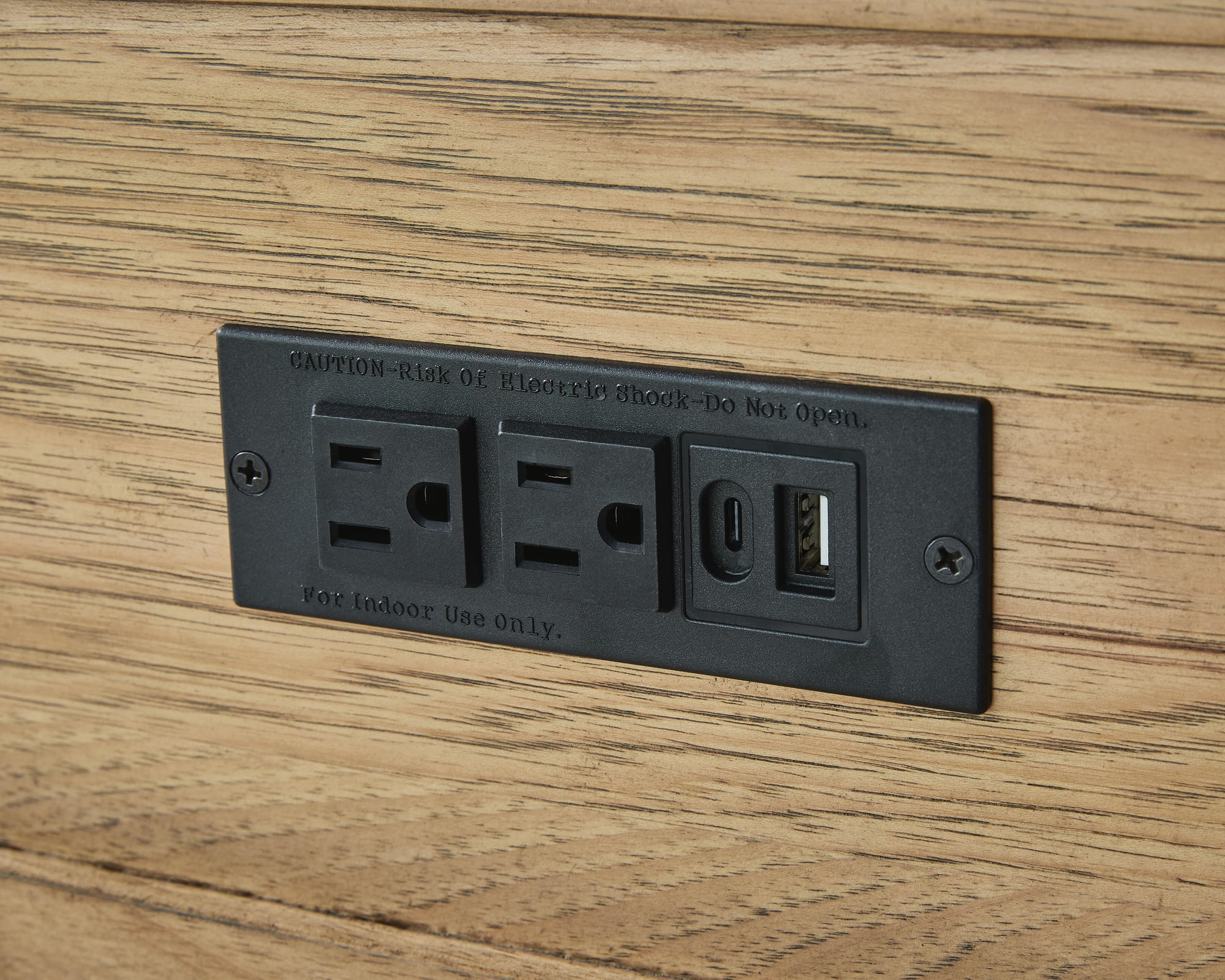 Signature Design by Ashley Sharlance Rectangular End Table - Built-in USB Charging Ports - Storage Drawer, Light Brown