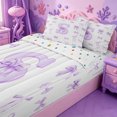 thumbnail image 3 of meiyoeat 3D Cartoon Bowknot Monogram S Zipper Twin Comforter Sets with Fitted Sheet and 2 PillowcasesWatercolor Personalized Initial Design Zipper Bedding Set For Girl,Reversible,4-Piece, 3 of 7