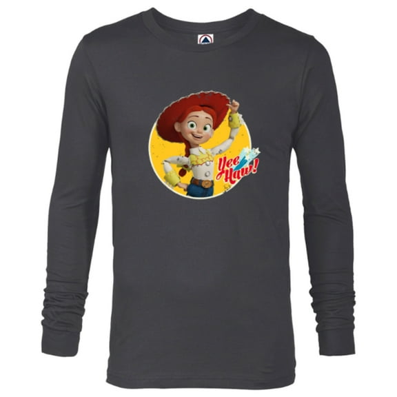 Disney Pixar Toy Story 4 Cowgirl Jessie Yee Haw T-Shirt - Long Sleeve T-Shirt for Men - Customized-Charcoal Heather