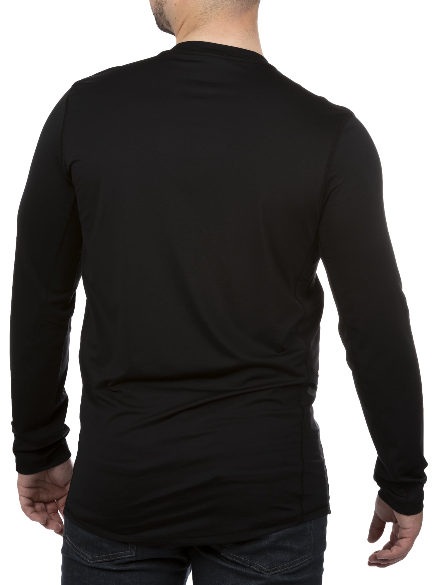 Mossy Oak Men's Scout Black Long Sleeve Performance Tee Shirt, Up to 3XL