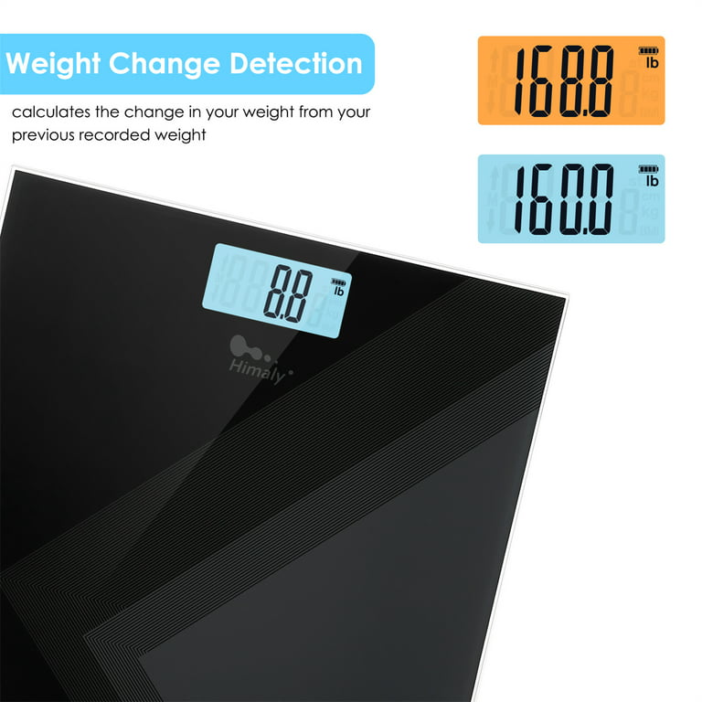Himaly Digital Body Weight Scale, USB Rechargeable Bathroom Scale with LCD  Display, 400Ibs 