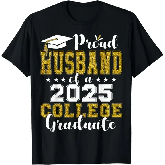 DOPASHIRT Proud Husband Of 2025 Graduate College Shirt Graduation T-Shirt Unisex S-5XL Hot Trending Shirt, Vintage Birthday Gift