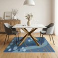 thumbnail image 3 of ODIKA 5'x7' Blue Orange Abstract Geometric Flowing Washable Area Rug Contemporary Layered Composition with Scattered Non-Slip, Low Pile, Stain Resistant for Guest Room, Lounge, Apartment, 3 of 7