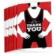 thumbnail image 2 of Big Dot of Happiness Own the Mat - Wrestling - Birthday Party or Wrestler Party Thank You Cards (8 Count), 2 of 6
