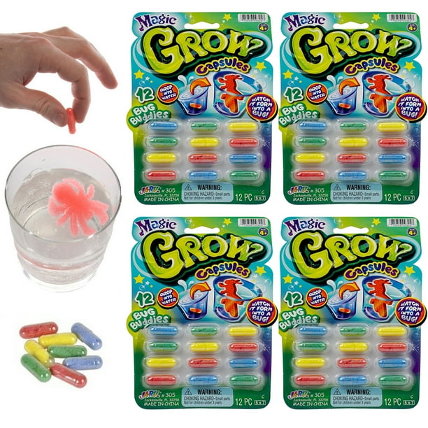 48 Pc Magic Grow Growing Animal Bug Capsules Expanding Sponge Foam Toy