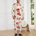 thumbnail image 2 of Snow Gift Sock Christmas Pattern Men's Pajama Set Sleepwear Pjs Lightweight Long Sleeve Crewneck Shirts and Bottoms Soft Comfy Sleep Sets M, 2 of 5