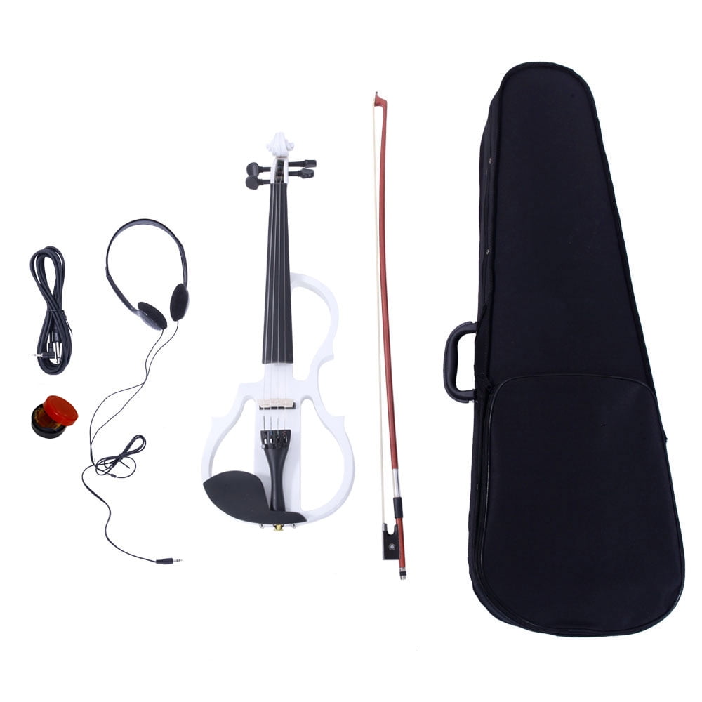 Kepooman 4/4 Electric Silent Violin with Case, Bow, Rosin, Headphone and Connecting Line V-0 for Students Beginners