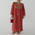 thumbnail image 2 of Robe Femme à Manches Longues Décontractée à Broderie Florale Ample Robe de Soirée, 2 of 7