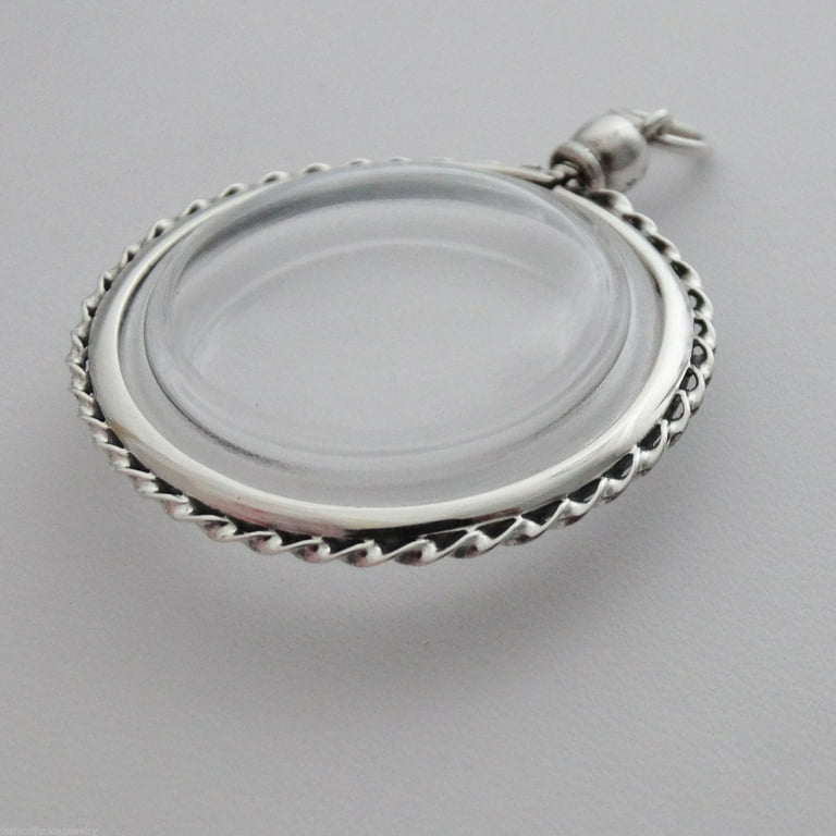 Clear Locket 925 Sterling Silver Cherished Items Keepsakes Floating Locket 18 Snake Chain