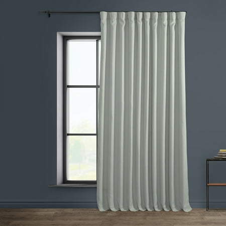 Oyster Faux Linen Extra Wide Room Darkening Curtain (1 Panel) Oyster 100W X 96L
