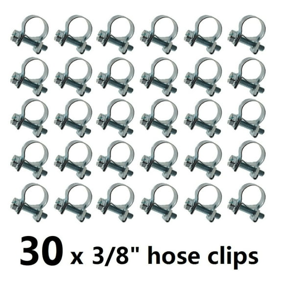 30Pcs 3/8" Fuel Injection Gas Line Hose Clamps Kit for Automotive Agriculture Plumbing