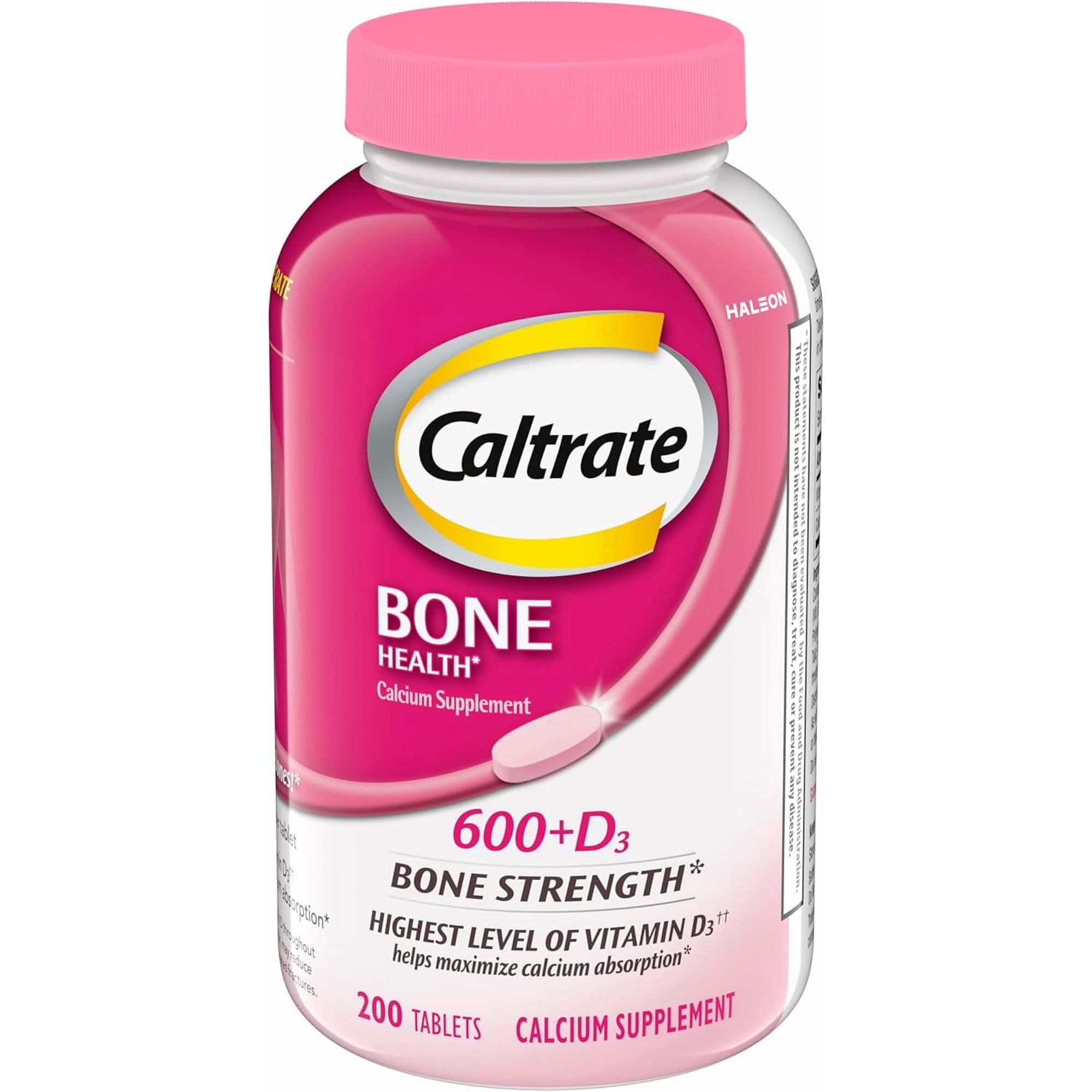 Caltrate Bone Health 600+D3 Calcium Tablets, 200 Ct