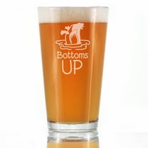 Bevvee Pint Glass 16 oz Bottoms Up Duck Enthusiast Gifts Beer Glasses