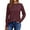 Wine Red, variant on SHINE UP Blouses for Women Pleat Long Sleeve Shirts for Women Crewneck Casual Tunic Tops