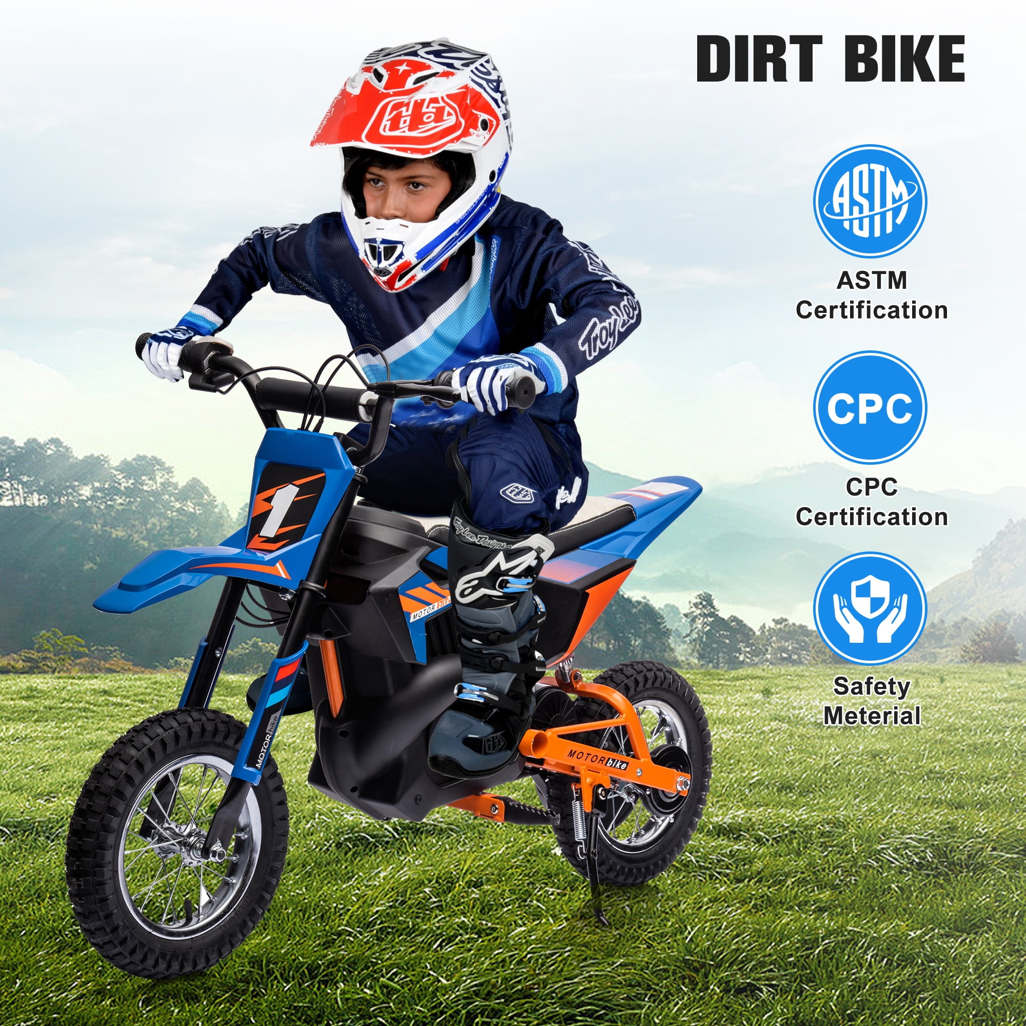Electric Motorcycle 24 Volts, blue for children 8 - 12 years old